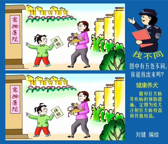 嗨哥喊你来玩“找不同”之健康养犬