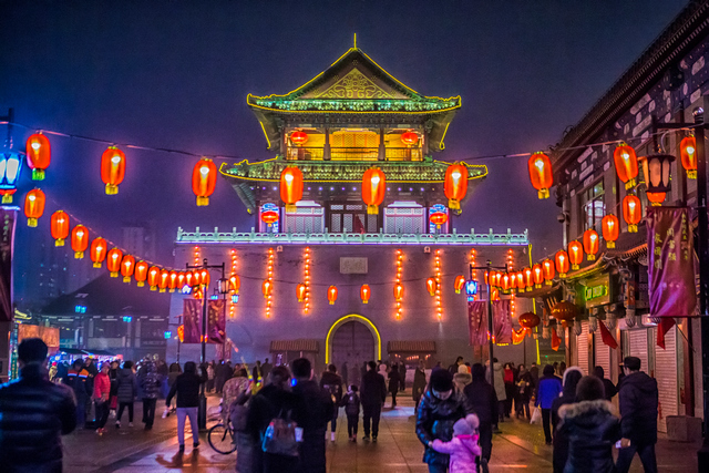 鼓楼夜景灯光全面开启